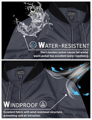 Men's Water-Resistant Windproof Bomber Casual Jackets - LT23M1148