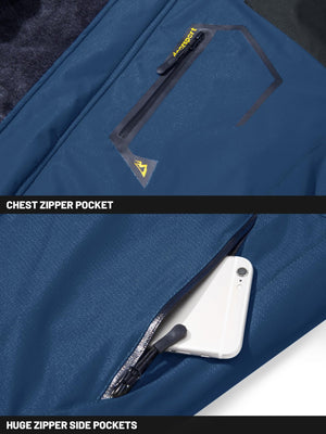 TACVASEN Royal Blue Insulated Fleece Lined Winter Snow Jacket