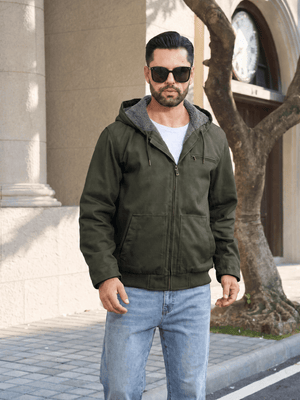 TACVASEN Army Green Men's Waterproof Sherpa Lined Work Jacket