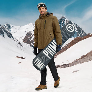 TACVASEN Coffee Waterproof Ski Parka Jacket Warm Fleece Lined