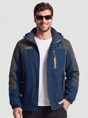 TACVASEN Denim Blue Men's Windproof Water Resistant Rain Jacket