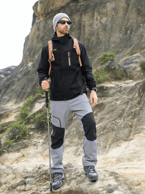 TACVASEN Black Men's Windproof Water Resistant Rain Jacket