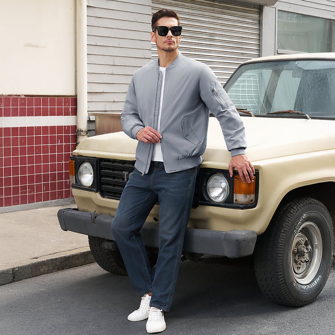 Men's Winter Bomber Jacket Thermal Warm Padded Windbreaker - google_men_lightweight_jacket