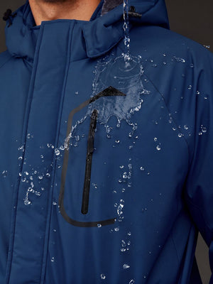 TACVASEN Denim Blue Men's Winter Ski Snowboard Waterproof Fleece Jacket