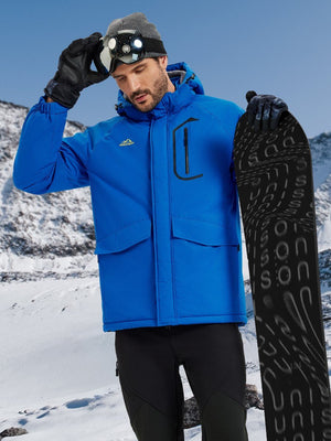 TACVASEN Bright Blue Men's Winter Ski Snowboard Waterproof Fleece Jacket