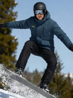 TACVASEN Denim Blue Men's Winter Ski Snowboard Waterproof Fleece Jacket
