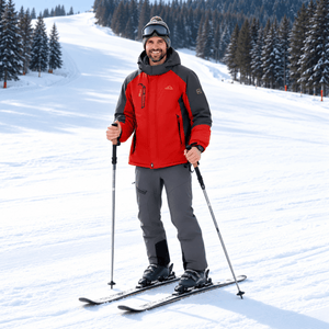 TACVASEN Red Men's Winter Waterproof Ski Jacket With Hood