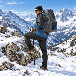 TACVASEN Denim Blue Men's Winter Waterproof Ski Jacket With Hood