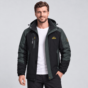 TACVASEN Grey Men's Winter Waterproof Ski Jacket With Hood