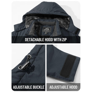 TACVASEN Sapphire Blue Insulated Fleece Lined Winter Hiking Jacket