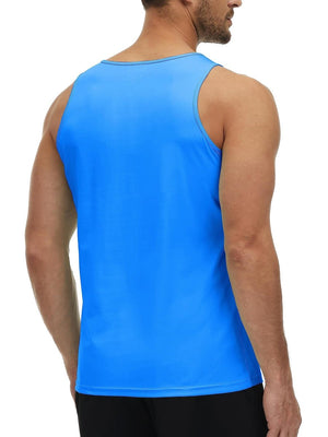 TACVASEN Azure Men's Workout Tank Tops Sleeveless UPF 50+ Summer Sun Shirts