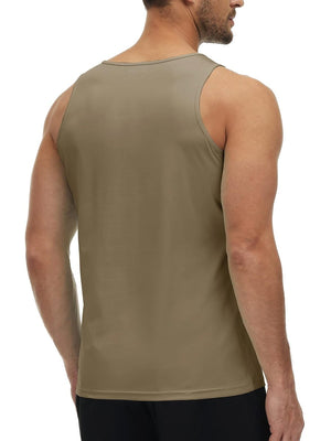 TACVASEN Dull Cyan Men's Workout Tank Tops Sleeveless UPF 50+ Summer Sun Shirts