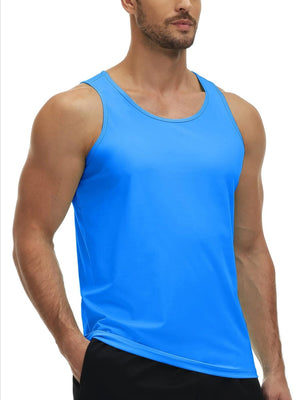 TACVASEN Azure Men's Workout Tank Tops Sleeveless UPF 50+ Summer Sun Shirts
