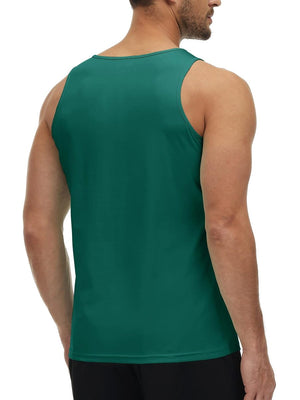 TACVASEN Emerald Green Men's Workout Tank Tops Sleeveless UPF 50+ Summer Sun Shirts