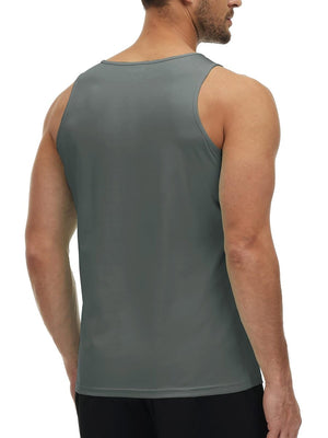 TACVASEN Dark Grey Men's Workout Tank Tops Sleeveless UPF 50+ Summer Sun Shirts