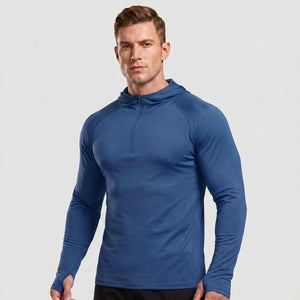 TACVASEN Navy Quarter Zip UPF 50+ Sun Protection Hoodie Shirts