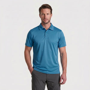 TACVASEN Blue Green Quick Dry Tactical Polo Top Short Sleeve Shirt