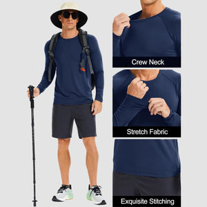 TACVASEN Blue gray UPF 50+ Lightweight Quick Dry Outdoor Tee