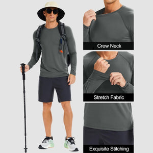 TACVASEN Dark gray UPF 50+ Lightweight Quick Dry Outdoor Tee