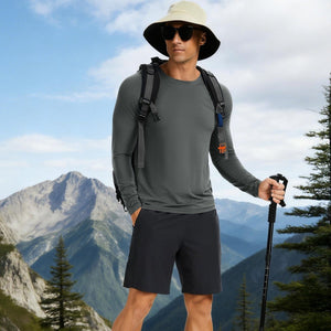 TACVASEN Dark gray UPF 50+ Lightweight Quick Dry Outdoor Tee