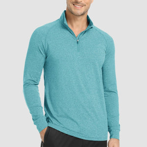 TACVASEN Light green UPF 50+ Sun Protection Quarter Zip Long Sleeve Shirt