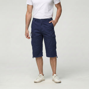 TACVASEN Navy Utility Cargo Shorts 3/4 Length Cotton Pants