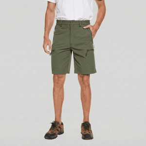 TACVASEN Army Green Utility Cargo Shorts 5 Zip Pockets