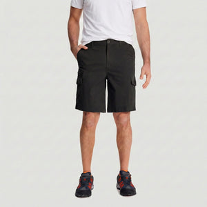 TACVASEN Black Utility Cargo Shorts Cotton Blend
