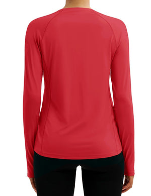 TACVASEN Tomato Women Long Sleeve Athletic Yoga UPF 50+ Tops