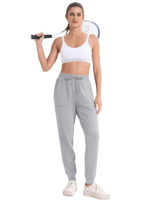 TACVASEN Light Grey Women's Cotton Lounge Summer Work Pants