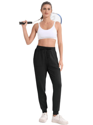 TACVASEN Black Women's Cotton Lounge Summer Work Pants