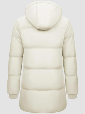TACVASEN Beige Women's Essential Mid-Length Down Jacket for Winter