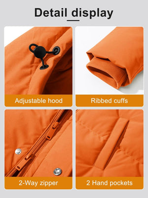 TACVASEN Orange Women's Essential Mid-Length Down Jacket for Winter