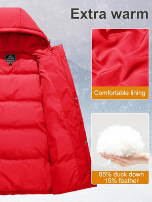 TACVASEN Tomato Women's Essential Mid-Length Down Jacket for Winter