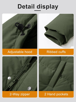 TACVASEN Army Green Women's Essential Mid-Length Down Jacket for Winter
