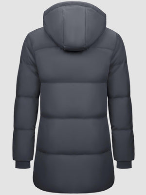 TACVASEN Dark Grey Women's Essential Mid-Length Down Jacket for Winter