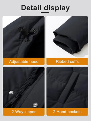 TACVASEN Black Women's Essential Mid-Length Down Jacket for Winter