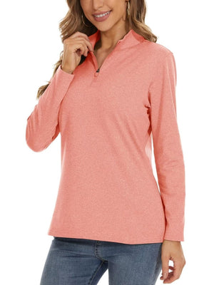 TACVASEN Pink Women's Golf Pullover 1/4 Zip Fleece Sweatshirt