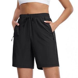 TACVASEN Black Women's Lightweight Hiking Shorts Quick Dry with Pockets
