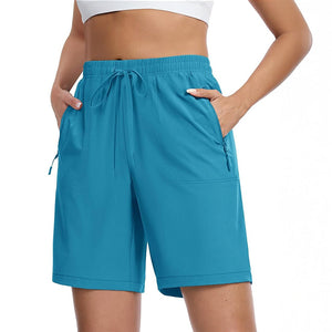 TACVASEN Lake Blue Women's Lightweight Hiking Shorts Quick Dry with Pockets