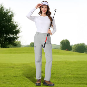 TACVASEN Light Gray Women's Lightweight Waterproof Hiking Cargo Pants