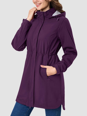 TACVASEN Purple Red Women's Long Fleece Lined Jackets Warm Winter Windbreaker