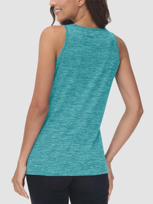 TACVASEN Light Green Women's Quick Dry Athletic Tank Tops for Workout Yoga Running