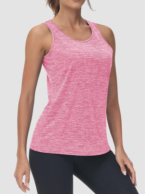 TACVASEN Pink Women's Quick Dry Athletic Tank Tops for Workout Yoga Running