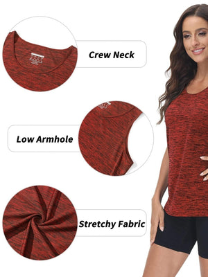 TACVASEN Deep Orange Women's Quick Dry Athletic Tank Tops for Workout Yoga Running