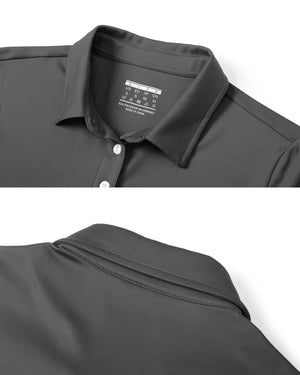 TACVASEN Dark Grey Women's Quick Dry UPF 50+ Long Sleeve Polo Shirts