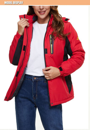 Skiing Jacket red detail view by TACVASEN