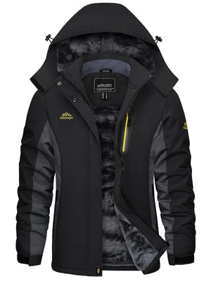TACVASEN Black Grey Women's Skiing Jacket Water-Resistant Windbreaker