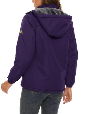 TACVASEN Deep Purple Women's Skiing Jacket Water-Resistant Windbreaker