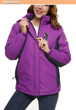 TACVASEN Deep Purple Women's Skiing Jacket Water-Resistant Windbreaker